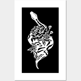 white snake tat Posters and Art